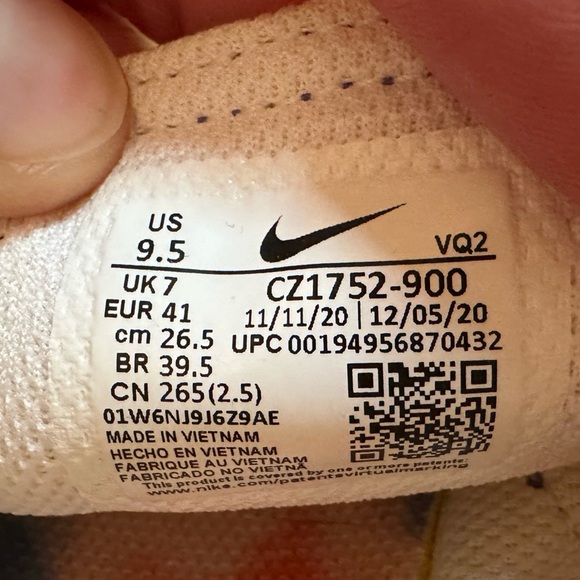 Nike Size 9.5 Court Legacy Green Purple Orange Tie Dye Women’s Slip On Sneakers - Picture 8 of 8